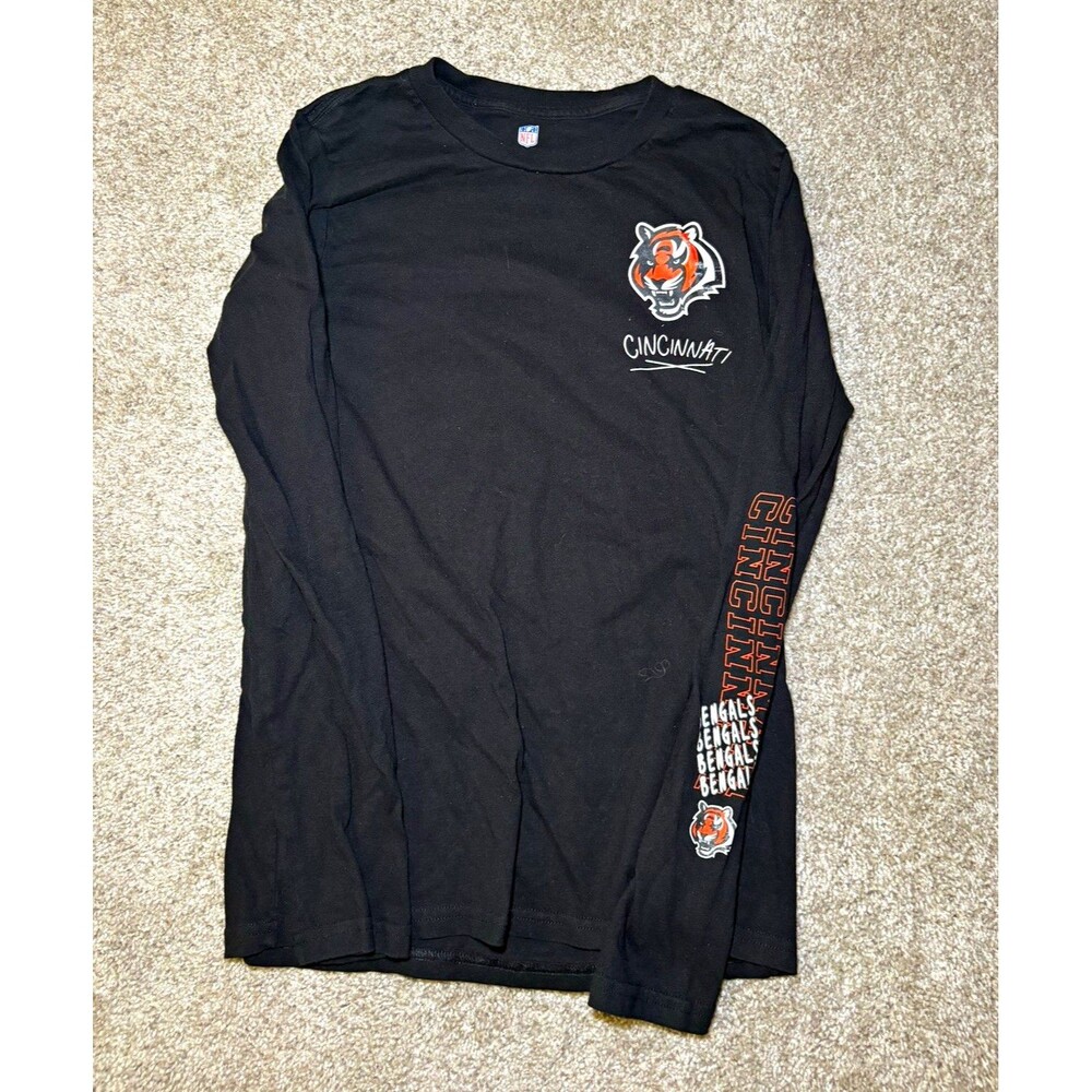 Cincinnati Bengals NFL Football Black Long Sleeve Shirt Youth L (14-16)